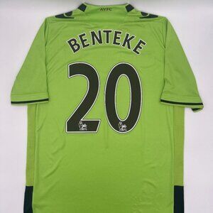 Aston Villa 2012/2013 Away Benteke #20 Authentic Macron Jersey XL Green